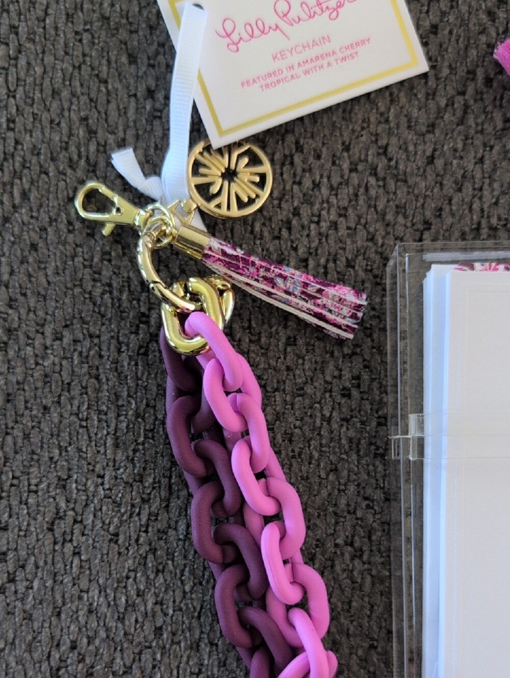 NWT Lilly Pulitzer Card Set with Matching Pen and Keychain - Picture 2 of 5